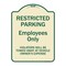 Signmission Designer Series-Restricted Parking Employees Violators Will Be Towed V, 24" x 18", TG-1824-9893 A-DES-TG-1824-9893 - alternate 1